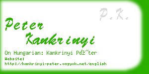 peter kankrinyi business card